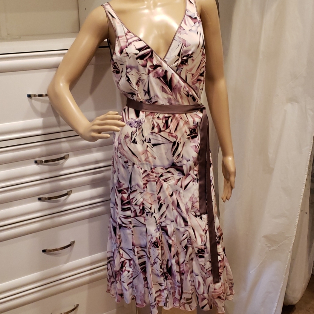 Diane Von Furstenberg Pink and Purple Floral Wrap Dress